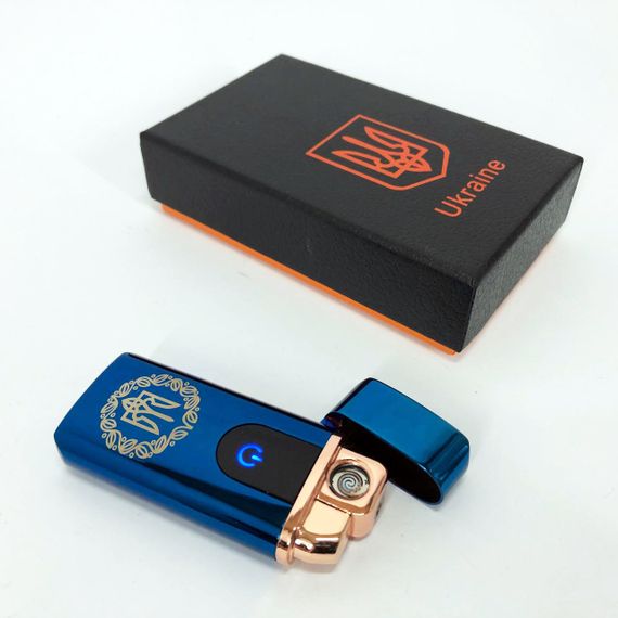 Электрическая и газовая зажигалка Украина с USB-зарядкой HL-435. IM-401 Цвет: синий | Зображення 6