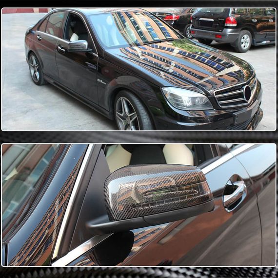 Накладки на Зеркала Карбон для Mercedes C-class W204 2007-2015 гг | Зображення 3