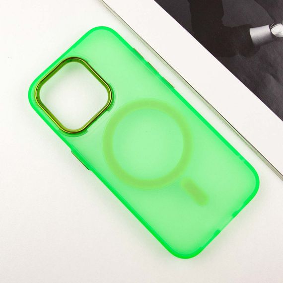 Чехол TPU+PC Lily with MagSafe для Apple iPhone 13 Pro Max (6.7") Neon Green | Зображення 2