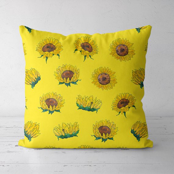 Подушка декоративная Soft Цветы подсолнуха 45x45 см (45PST_23M025)