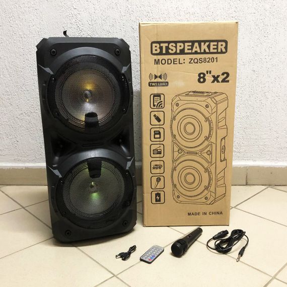 Bluetooth колонка-чемодан переносная, Блютуз колонка с динамичной подсветкой, Переносная блутуз колонка DI-28 | Зображення 8