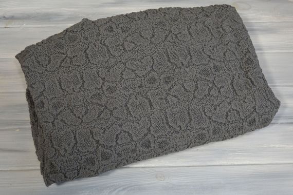 Жакардовий чохол на диван + 2 крісла Stone з спідницею темно-сірий | Зображення 2