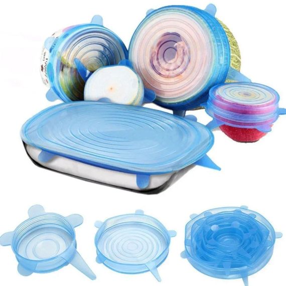 Набір силіконових кришок, плівок для зберігання продуктів Silicon Lids 6 штук | Зображення 1