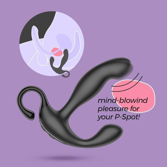 Массажер простаты с дистанционным пультом Crushious Loki черный, 13 х 3.5 см Sex Aura | Зображення 5