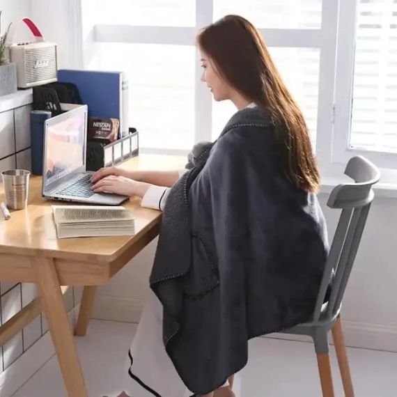 Электроодеяло Плед с подогревом (155*80) Electric Heating Shawl Blanket USB | Зображення 7