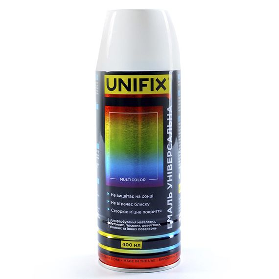 Емаль універсальна акрилова RAL9003 білий мат 400 мл UNIFIX 951041