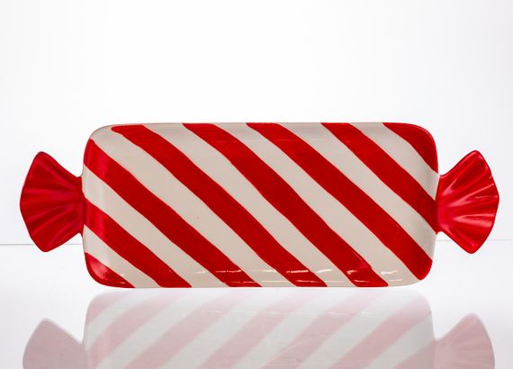 Блюдо сервірувальне у формі цукерки 26×12,5 (см) прямокутне з ручками з порцеляни CR-1-30