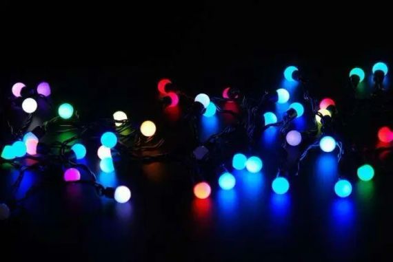 Гірлянда матова кулька 28LED 5м (флеш) 10мм, Новорічна бахрама, Світлодіодна гірлянда, Вулична гірлянда | Зображення 5