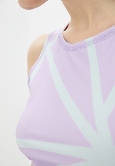 Спортивный топ 4Profi без рукавов c принтом  "Геометрия" фиолет/мята размер M бифлекс 16855 | Зображення 4