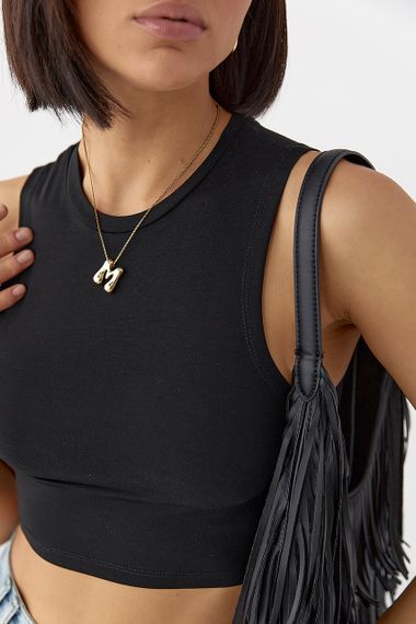 Еластична майка-топ - чорний цвет, M (є розміри) | Зображення 3