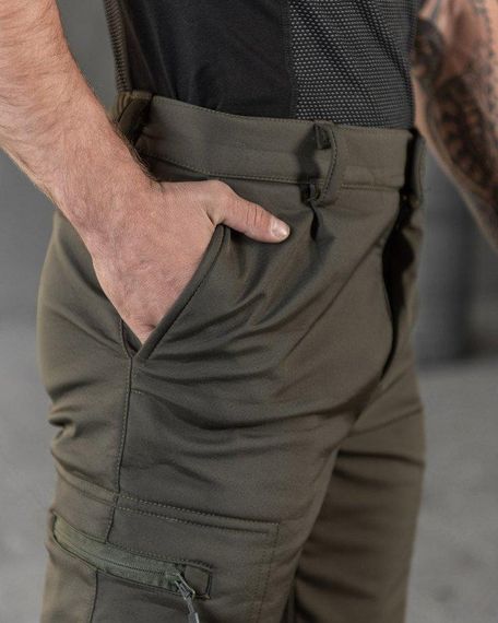 Тактические штаны  SoftShell oliva с резинкой ВТ7618 | Зображення 3