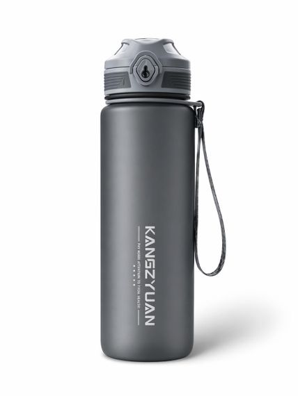 Бутылка для воды KANGZYUAN 500 мл Tritan спортивная, BPA Free, с герметичной крышкой, Черный матовый | Зображення 1