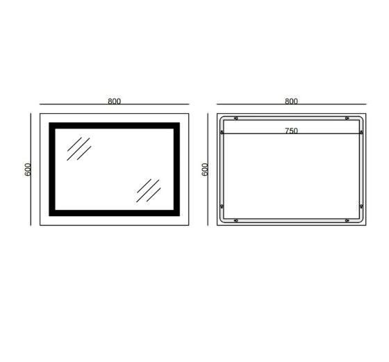 Дзеркало Mixxus Style MR03-80x60 (годинник, LED-підсвічування, антизапотівання) (MI6005) | Зображення 1