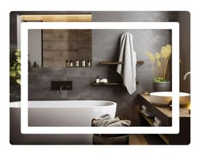 Дзеркало Lidz Kubis (KU2) 800х600 мм з LED-підсвічуванням Touch LD78LF9048060