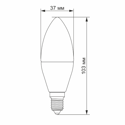 Лампа LED C37 7W E14 3000K 220V Videx | Зображення 1