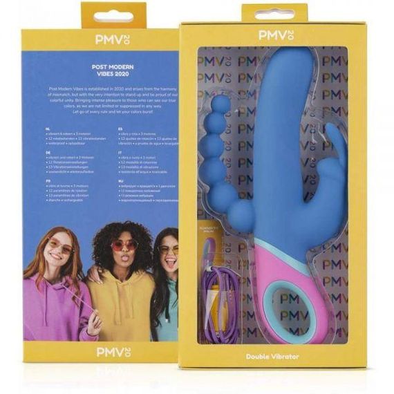 Вибромассажер тройной зайчик с вращающей головкой PMV20 Vice sexstyle | Зображення 1