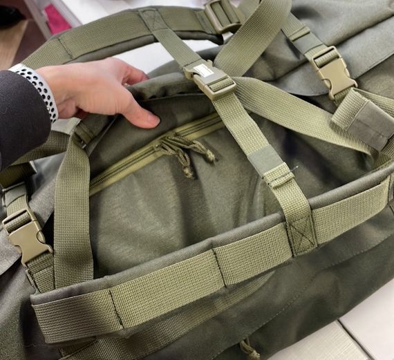Тактична сумка, баул 90 л Оксфорд 600 D ПВХ Олива | Зображення 5