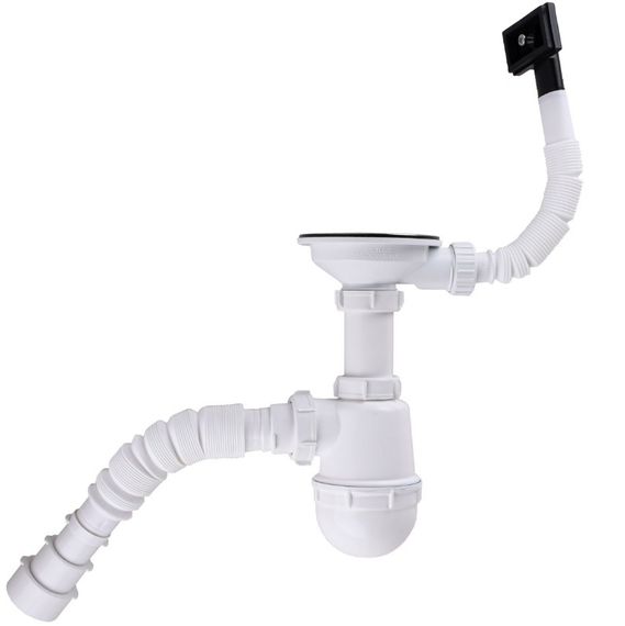 Сифон Waterstal А - 4007 під сталеву кухону мийку 11/2 40 з переливом, з гнучкою трубою | Зображення 3