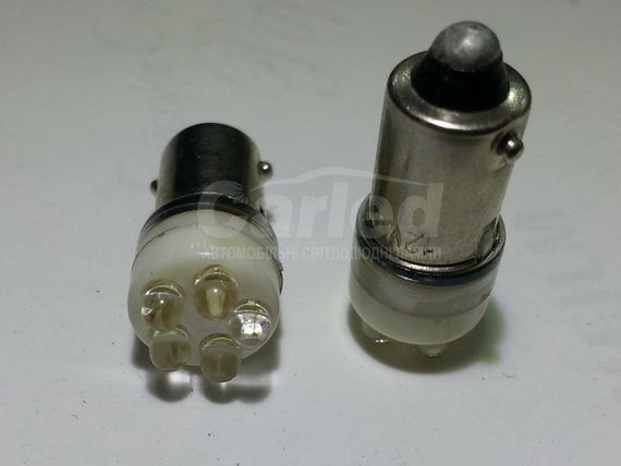 Світлодіодна автолампи BA9S, 5pcs LED(3mm) білого кольору світіння (~18-25Lm) | Зображення 2