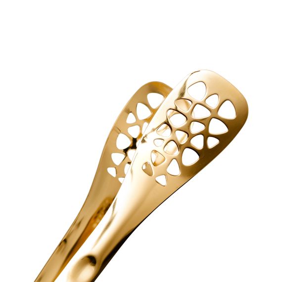 Щипці кухонні металеві 25×5 (см) кулінарні щипці для м'яса, риби, гриля кухарські щипці Золотистий HP-8-64 | Зображення 1