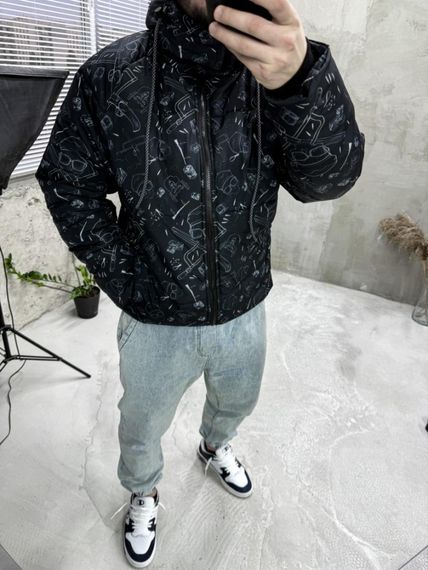 Куртка зимова сіра зі знімним капюшоном | 7-494