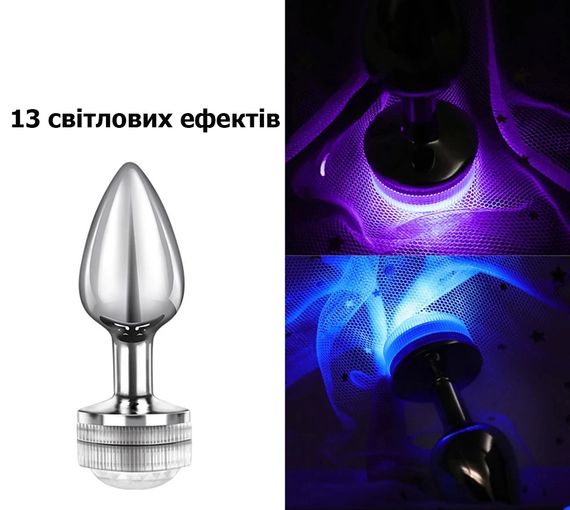 Металева анальна пробка зі світлодіодним підсвічуванням ( розмір L) | Зображення 8
