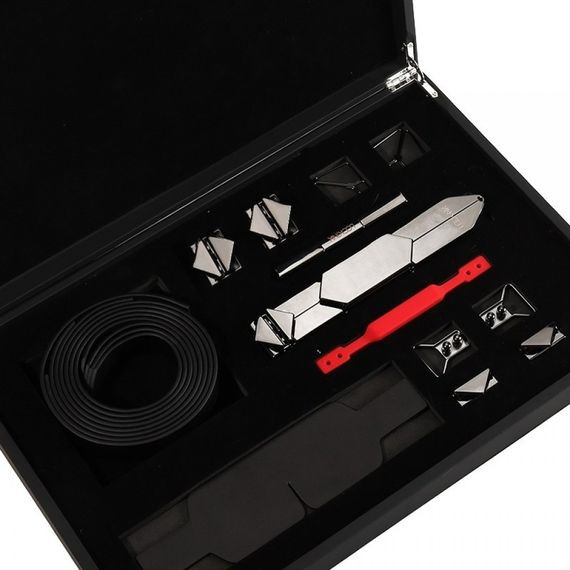 Набір БДСМ девайсів Lockink, натуральна шкіра та метал, чорний, 5 предметів | Зображення 2