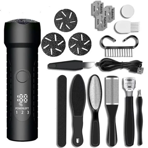 Пемза электрическая для ног пемза с круглыми насадками для ног на USB роликовая пилка Schwarz&Mayer 17 элементов в наборе