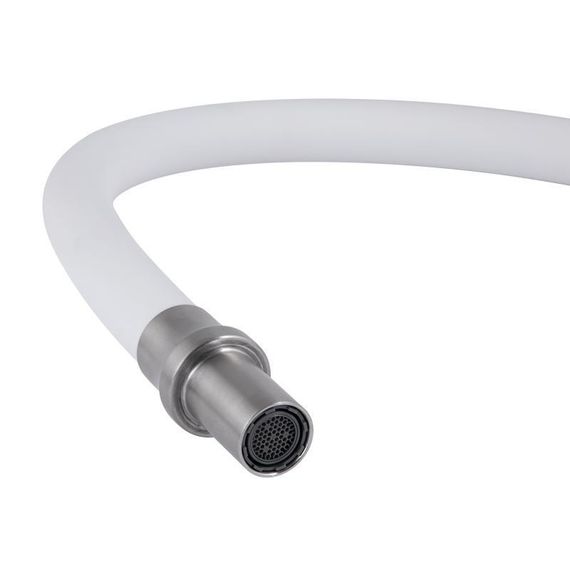 Змішувач для кухні Lidz Aria 020F3 з гнучким виливом з підключенням для питної води (k35) LDARI020F3WNK39480 White / Nickel | Зображення 5