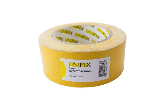 Скотч двухсторонний Unifix - 50 мм x 10 м ткань (TK-5010) | Зображення 1