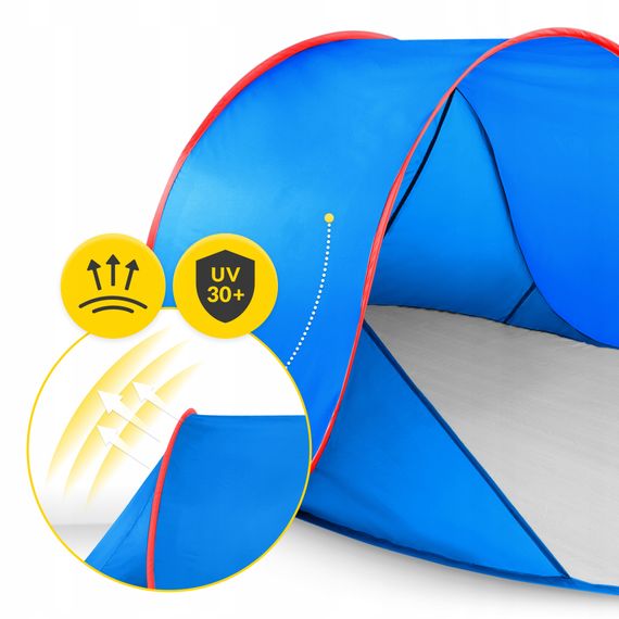 Намет пляжний 4FIZJO Pop-Up 195 x 120 см саморозкладний Blue/Red (P-5905973405164) | Зображення 4