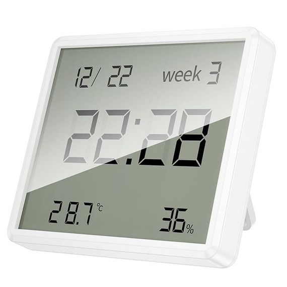 Электронный термогигрометр + часы Hoco HX41 5in1 Indoor White