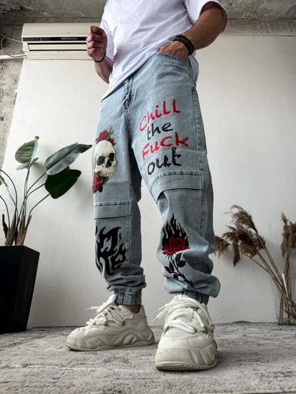 Джинси дтф . Блакитний колір - 73-016 | Зображення 1