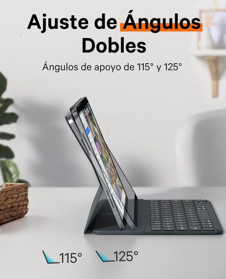 Клавіатура-чохол для iPad Air 2024 11”, Air 5/Air 4 10.9”, iPad Pro 11 4, 3, 2, 1 покоління, магнітна, ультратонка, сіра QWERTY | Зображення 6