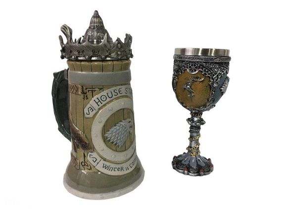 Подарочный Набор Кружка Game Of Thrones House Stark Игра Престолов Дом Старков и Бокал Winter Is Coming | Зображення 1