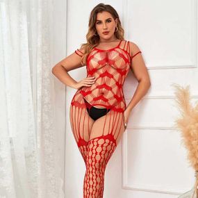 Открытый бодистокинг с сердечками L-XXL– Эротическое бельё