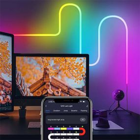Розумна гнучка LED Neon RGB стрічка-шланг 3 метрів від USB управління режимами з телефону, Bluetooth додаток, пульт