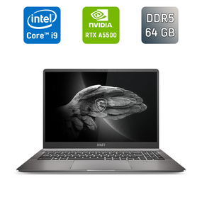 Мобильная рабочая станция MSI Creator Pro Z16P / 16" (2560x1600) IPS / Intel Core i9-12900H (14 (20) ядер по 3.8 - 5.0 GHz) / 64 GB DDR5 / 1000 GB SSD / nVidia RTX A5500, 16 GB GDDR6, 256-bit / WebCam / TouchID / Windows 11 б/у