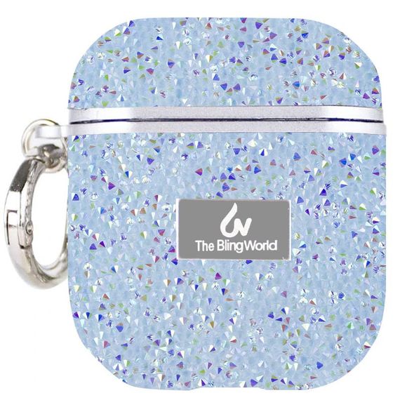 TPU чехол Bling World Rock Diamond для наушников AirPods 1/2 Голубой
