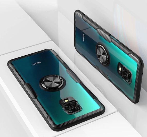 Чохол бампер Primolux Ring Magnetic Stand для смартфона Xiaomi Redmi Note 9 Pro Max / Note 9S / 9 Pro - Black | Зображення 2