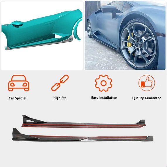 Накладки на пороги (Карбон) для Lamborghini Huracan 2014- рр | Зображення 2