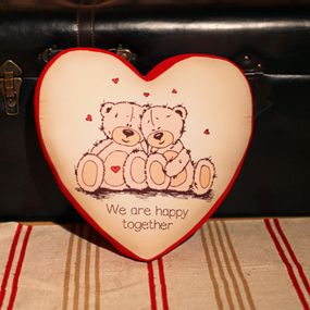 Подушка сердце 3D We are happy together 40х40х7,5 см (3DPS_15L027_KR)