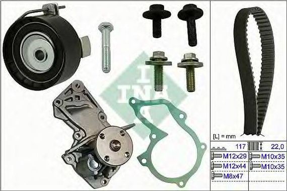 Комплект газорозподільчого механізму INA 530049530 на FORD C-MAX II (DXA/CB7, DXA/CEU)