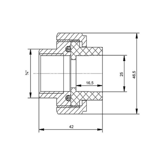 Сгон "Американка" PPR Blue Ocean "Белый" 25х3/4" ВР | Зображення 1