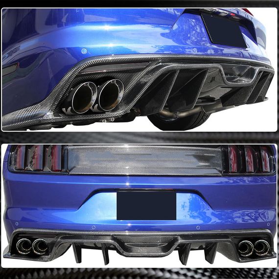 Дифузор заднього бампера V1 (2015-2017, Карбон) для Ford Mustang рр | Зображення 2