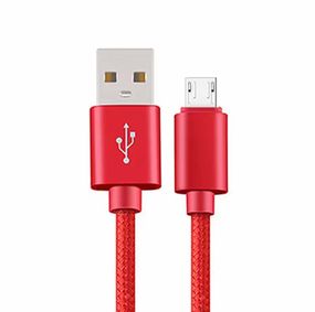 Червоний нейлоновий кабель Micro USB для швидкого заряджання та передавання даних (1 метр) Червоний
