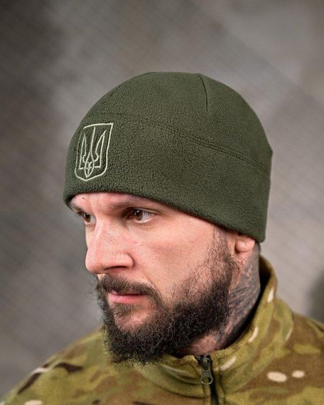 Флісова шапка Герб олива ВТ7659