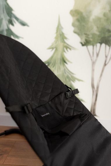 Дитячий шезлонг (крісло-гойдалка)  для новонароджених дуга з іграшками в подарунок Чорний | Зображення 7