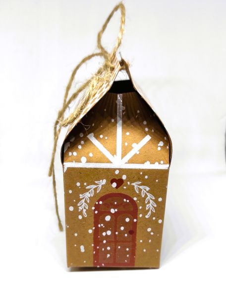 Подарункова коробка з картону 5*7*6см самозбірна новорічна | Зображення 2