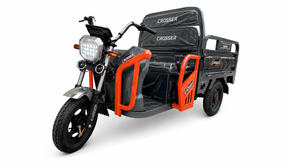 Електротрицикл Crosser CARGO 13 1000W 60 V 45 Ah, вантажний електроскутер самоскид до 400 кг Сірий